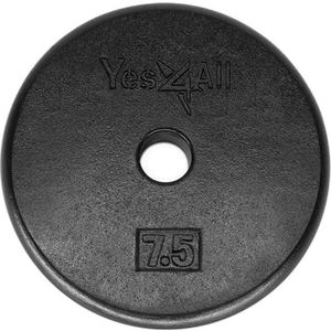Yes4All Halterplaat, 1 inch, zwart, 3,4 kg (Pack van 1)