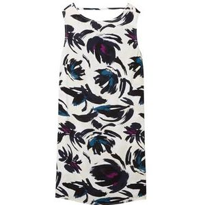 TOM TAILOR Basic zomerjurk voor dames met ruguitsnijding, 35285 - Dark Blue Floral Design, 44