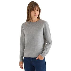 Cecil - Gebreide Trui - Sporty Grey Melange - Ronde Hals - Regular Fit