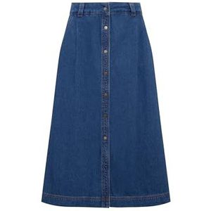 Mavi Dames MIDI Woven Skirt Rock, Dark Indigo, S, Dark Indigo., S