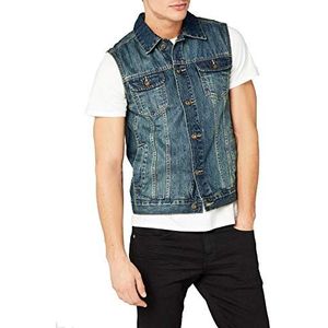 Urban Classics Herenvest denim vest jeansvest, mannen jeansjas zonder mouwen in 3 trendy kleuren, maten S - 5XL