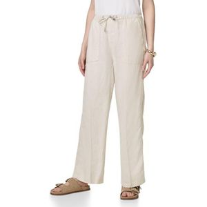 Street One Studio Dames Linnen broek met rechte pijpen in Beige, in size: 32
