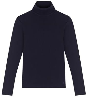 PETIT BATEAU - Iconic T-shirt - Blauw - Katoen - Lange Mouwen - Rolkraag