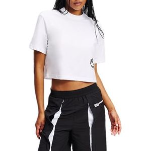 KLJ - Regular Short Sleeve Cropped Tee - Wit - Katoen
