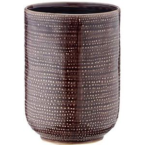 Homemania Geometrische vaas, decoratief, voor voorwerpen, bordeaux van aardewerk, 14 x 14 x 19,7 cm