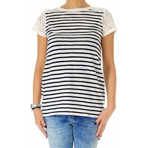 Tommy Jeans Dames Streep Lace Sleeved T-shirt met korte mouwen