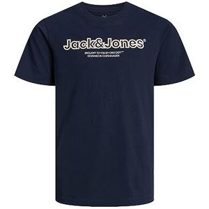 JACK&JONES JUNIOR JORLAKEWOOD Branding Tee SS BF JNR, Navy Blazer/Detail:jj Print, 128 cm