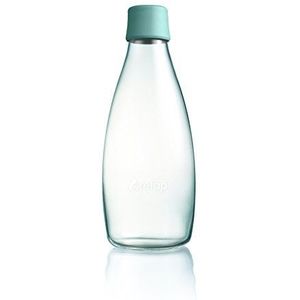 Retap borosilicaatglas water fles, mint blauw, 0,8 liter/groot