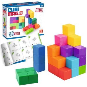 Cubimag Pro Lute, educatief spel voor kinderen, magnetische puzzel, reisspel, educatief speelgoed, 3D-puzzel, logistieke prestaties en ruimtelijke visie, meerkleurig