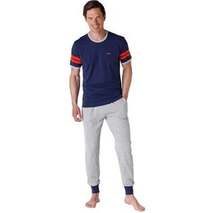 LVB Pyjamaset met korte mouwen en joggingpak, blauw en grijs, M heren, Blauw en grijs, M