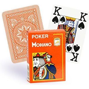Modiano speelkaarten 485 - Poker Cristallo, 4 index oranje