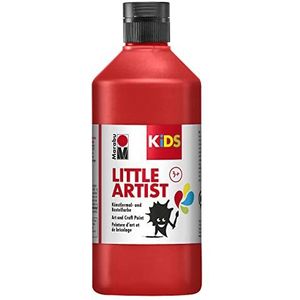 Marabu 03050075232 - KiDS Little Artist, kunstschildersverf, rood, 500 ml, veganistisch, droogt snel, voor kinderen vanaf 3 jaar
