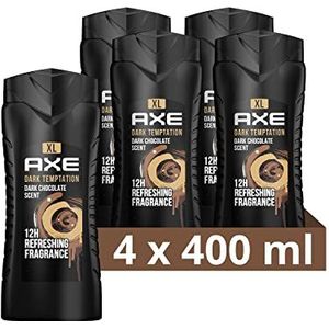Axe Dark Temptation XL 3-in-1 douchegel & shampoo voor langdurige frisheid en geur, dermatologisch getest, 400 ml, 4 stuks