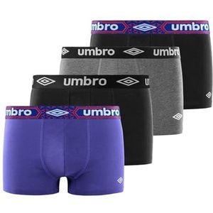 Boxershorts voor heren, katoen, boxershort voor heren, aangenaam, ultrazacht (4 stuks), Zwart/Grijs/Blauw/Rood, XXL