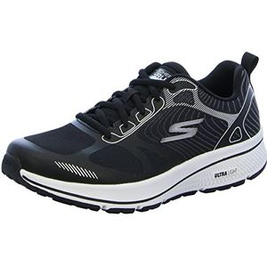 Skechers Heren Go Run Consistent-Performance Running & Walking Schoen Sneaker, Zwarte Textiel Synthetische Witte Trim, 41.5 EU