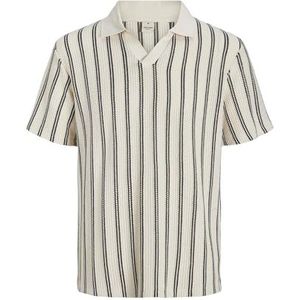 JACK & JONES Heren Male Plus Size Poloshirt Jprbluharry Ss Split Neck Polo Pls, cloud dancer, 3XL