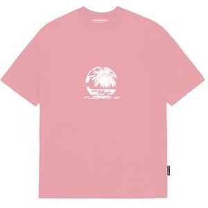 JACK & JONES Heren Jcosago Tee Ss Crew Neck FST, Pink Icing, L