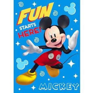 Mickey Mouse fleece deken - blauw - Disney plaid - 100 x 140 cm.