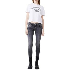 LTB Jeans Dames Molly M - Slim Fit met gemiddelde taille en ritssluiting in grijs van katoenmix - Maat W25L28, Elisa Wash 55178, 25W x 28L