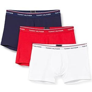 Tommy Hilfiger Premium Essentials Trunks voor heren, 3 stuks, Wit/rood/peacoat Navy, XXL