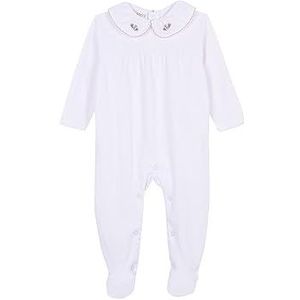 Gocco Pijama CON Cuello Bordado Pyjama voor babymeisjes, Blanco OPTICO, Regular, Blanco Optico, onesize