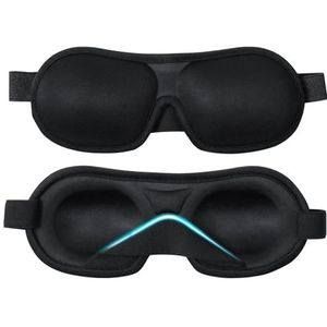 Nachtmaske, Brencco Schlafmaske für Frauen und Männer, Anti-Licht-3D-Reisemaske, verbessertes Design mit hoher Nasenbrücke, ultraweiche und bequeme Augenmaske, Schwarz es**