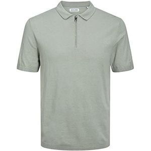 JACK & JONES Heren Jjemil Spring Knit Zip Polo Gebreide Trui, Wrought Iron, M