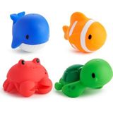Munchkin Floating Ocean Animal Themed, Bath Squirt Toys for Baby, 4 Count ( Pack of 1)
