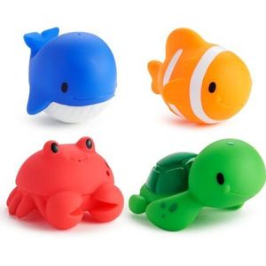 Munchkin Floating Ocean Animal Themed, Bath Squirt Toys for Baby, 4 Count ( Pack of 1)