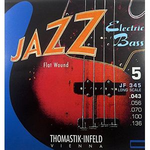 Thomastik 682726 snaren voor E-Bass Jazz Bass Flat Wound, set JF345 5-string lange schaal 86 cm
