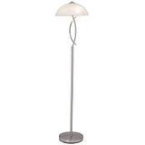 BRILLIANT lamp Boston vloerlamp ijzer/wit-albast | 2x D45, E14, 40W, geschikt voor vallampen (niet inbegrepen) | Schaal A ++ tot E | Met voetschakelaar