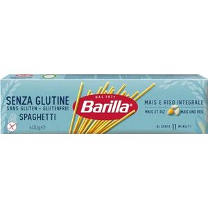 Barilla Pasta Noedels glutenvrije spaghetti van heerlijke maïs en rijst – perfect voor mensen met coeliakie of glutenonverdraagzaamheid, verpakking van 12 stuks (12 x 400 g)