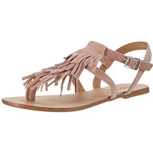 PIECES Dames Psberta Suede Sandal Enkelriempje, Pink Cameo Rose, 39 EU