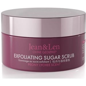 Jean & Len Antioxidant Sugar Scrub Pioen & Lychee, voor een geurige reiniging, met rijke oliën, hoogwaardige pot, suikerscrub zonder parabenen & siliconen, 200 ml