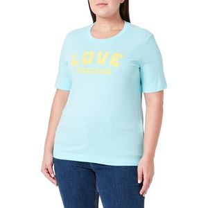 Love Moschino Dames Regular fit Short-Sleeved T-shirt, Turquoise, 44, turquoise, 44