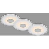 BRILONER - Set van 3 LED inbouwspots plafond, 650 lumen inbouwspots led, LED inbouwspot badkamer, inbouwspot badkamer IP44, aluminiumkleurig, 120x36 mm (DxH)