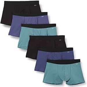 Dim EcoDim Boxershorts voor heren, katoen, stretch, kwaliteit en comfort, 6 stuks, zwart/stormblauw/palmgroen/palmgroen/stormblauw/zwart, 6