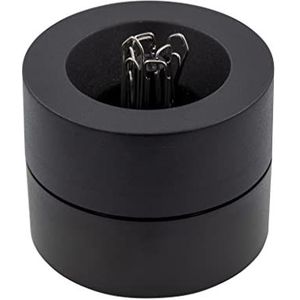 Wedo 270401 Paperclip Dispenser Rond met Centrale Magneet en Paperclips Zwart