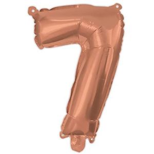 Procos 92483 - folieballon getal roségoud, grootte 95 cm, helium, cijferballon, verjaardag, decoratie, jubileum, feest