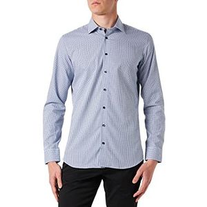 Seidensticker Men's Extra Slim Fit shirt met lange mouwen, blauw, 37, blauw