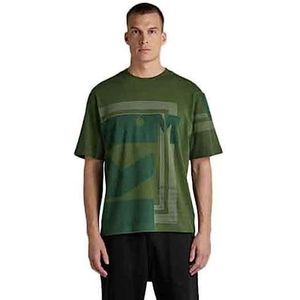 G-STAR RAW Dames Unisex Scarf Graphic Boxy r T T-Shirt, Groen (dk nuri Green C336-3476), S