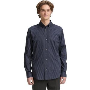 TOM TAILOR - Slim Fit Herenhemd - Navy Shades Check Print