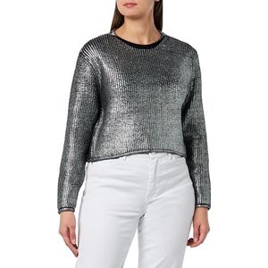 nascita Dames gebreide trui 23719519-NA03, zilver zwart, M/L, zwart, zilver, M/L