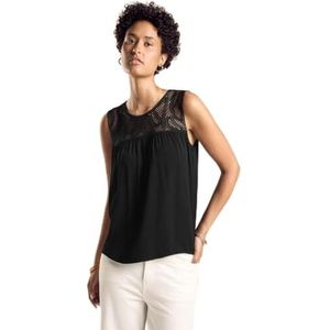 STREET ONE Top met gehaakte kant, zwart, 38