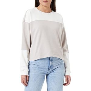 TOM TAILOR Denim Dames colorblock trui 1032934, 30470 - Beige Grey Colorblock, M