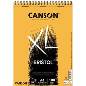 CANSON XL® BRISTOL Fotoalbum, 50 vellen, spiraalbinding, A4, 180 g/m², wit