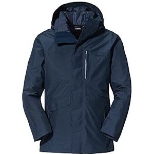 Schöffel Warschau M 3-in-1 parka voor heren, wind- en waterdichte winterjas, parka van Gore-Tex met gewatteerde, uitneembare binnenjas