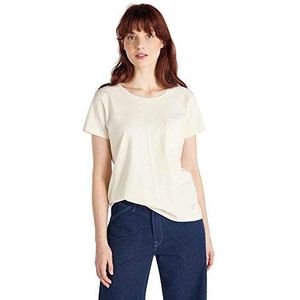 Lee Sustainable Tee T-Shirt, voor dames, beige (Ecru Mele 48), small (fabrieksmaat: S)
