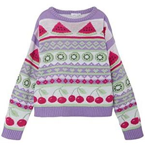 NAME IT Girl's NKFDIFRUIT LS Knit Trui, Sand Verbena, 116, Zand Verbena, 116 cm