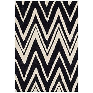 Safavieh Gestructureerd tapijt, CAM711, handgetuft wol, zwart/ivoor, 60 x 91 cm